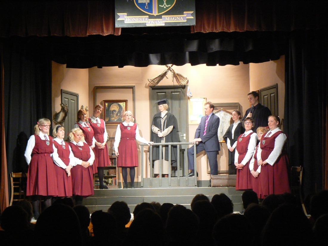 A stage production in the main hall
